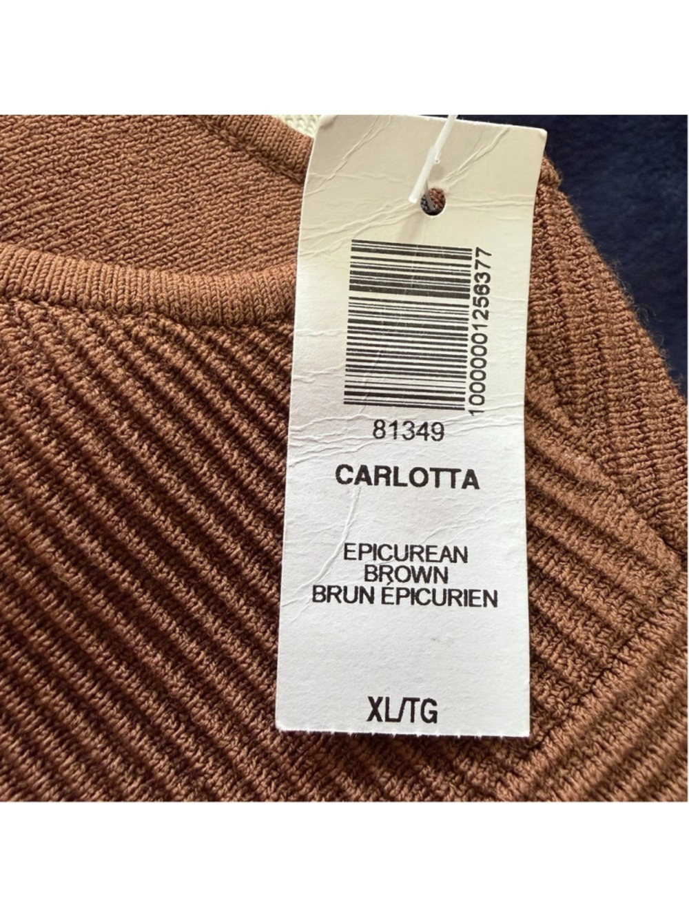 Aritzia Babaton Brown Sculpt Knit Deep V Tank - Size XL ✨ NWT - Picture 4 of 9
